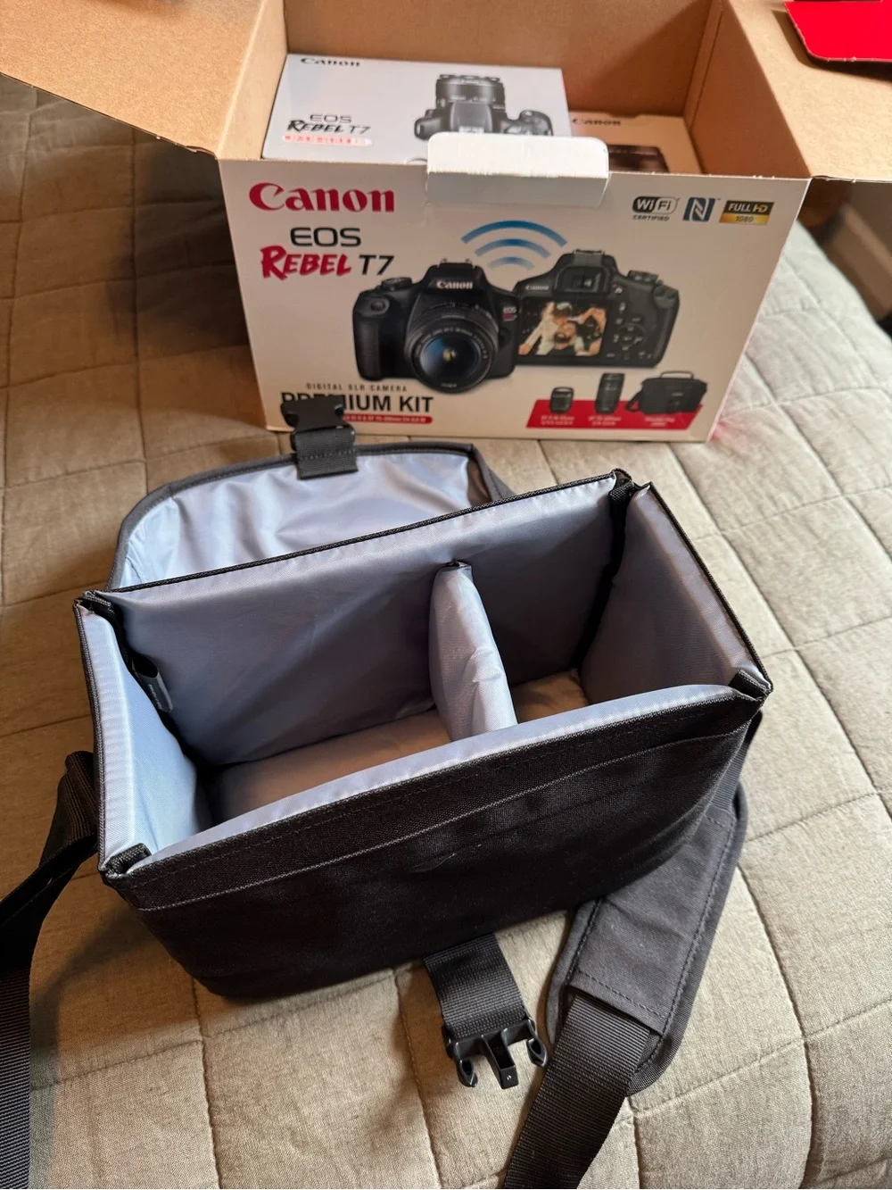 Canon EOS Rebel T7 DSLR Premium Camera Kit in Black